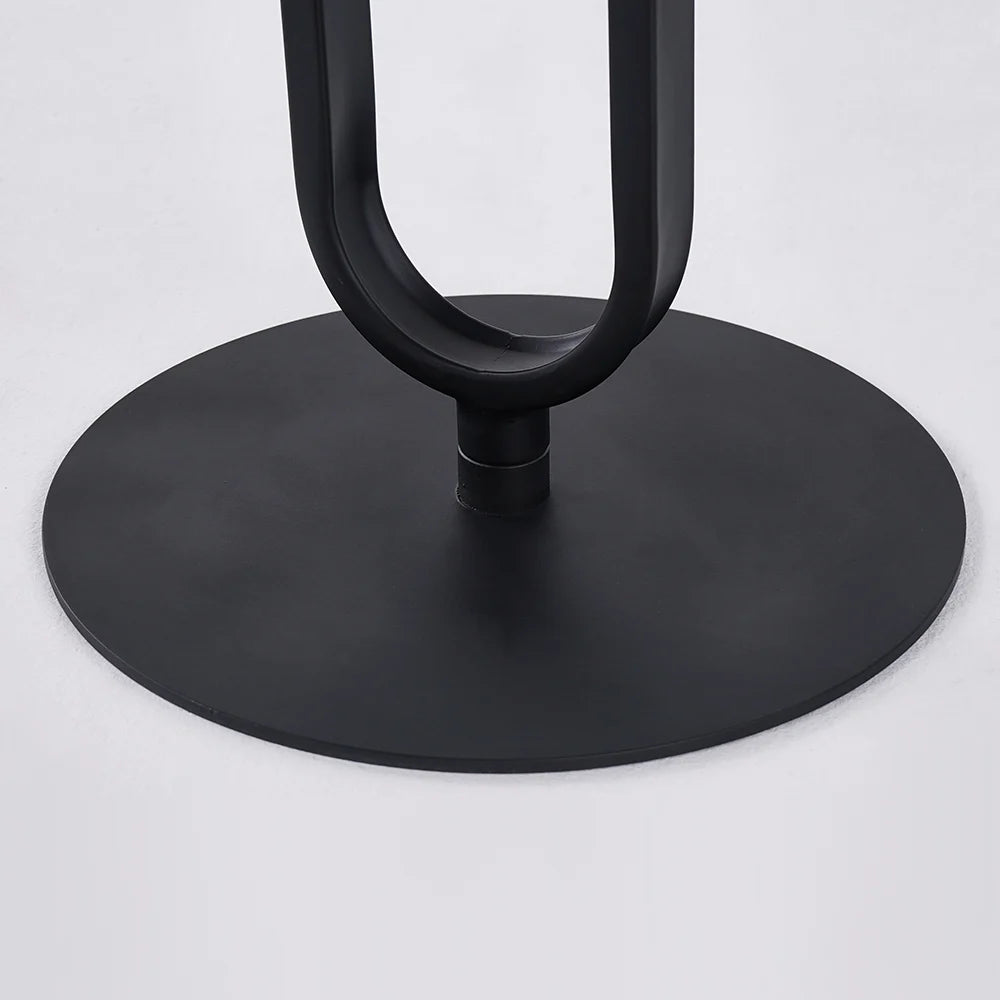 Modern Dark Gray Sintered Side Table - Steel Base