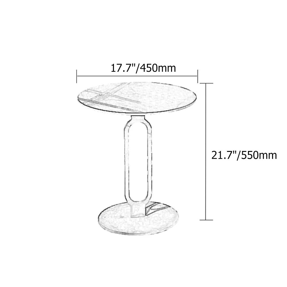 Modern Dark Gray Sintered Side Table - Steel Base