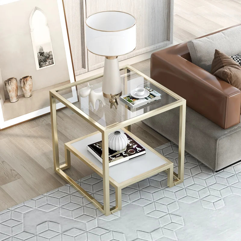Side table - Gold 45X45/50 Cm