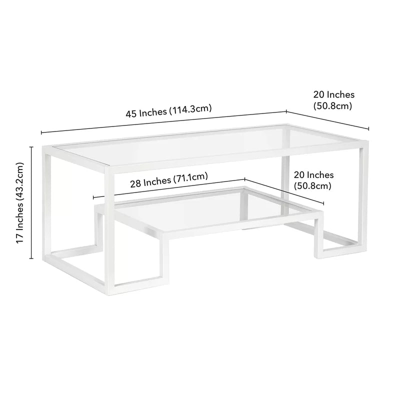 Coffee Table with Storage White 114X51/42 Cm