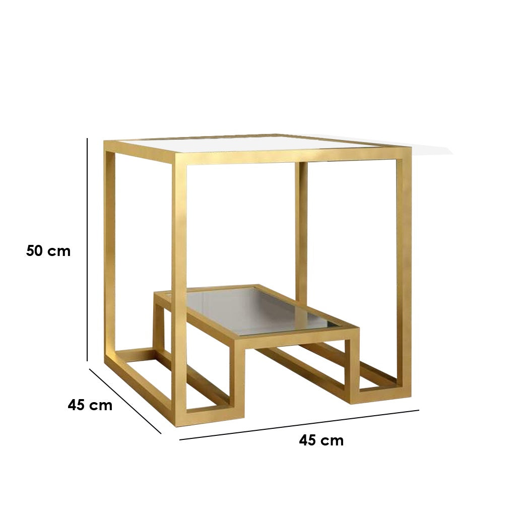 Side table - Gold 45X45/50 Cm