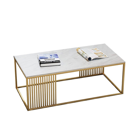 Center Table Gold & White 100X50/40 Cm