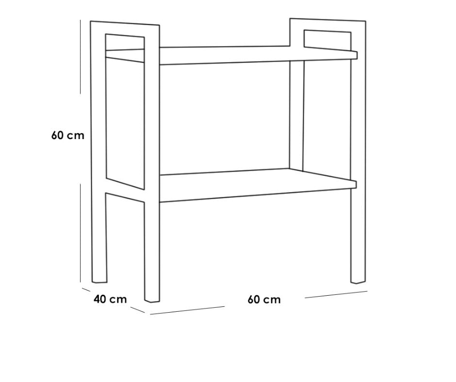 Side Table Black & Brown 60X40/60 Cm