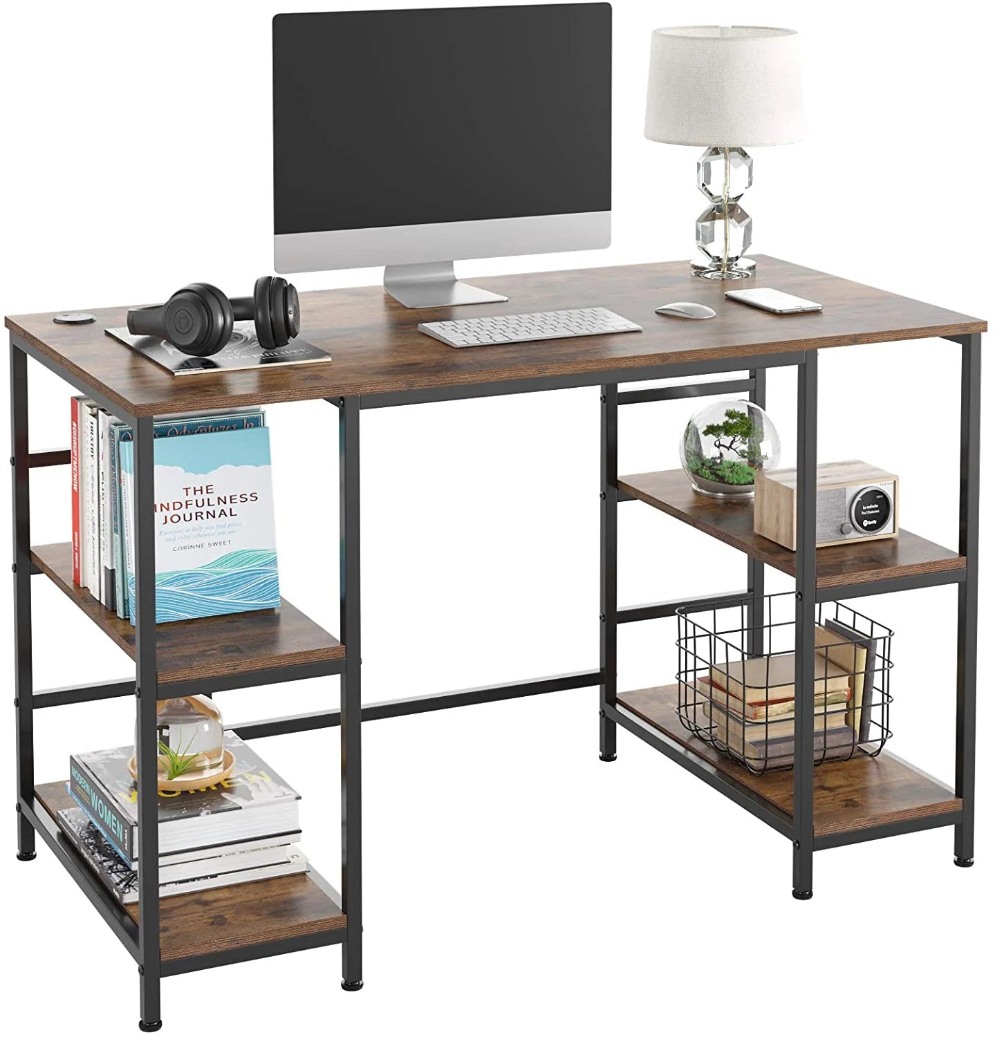 Home Desk Black & Brown 120X60/76.5 Cm