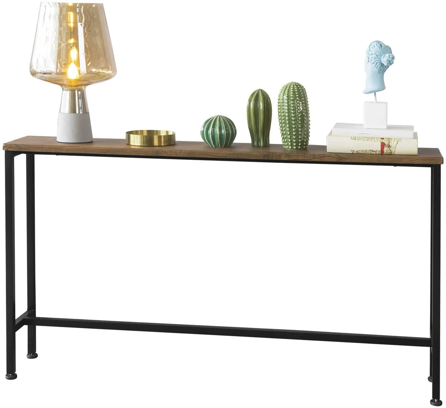 Console Table Black & Brown 120X20/65 Cm