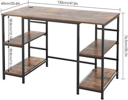 Home Desk Black & Brown 120X60/76.5 Cm