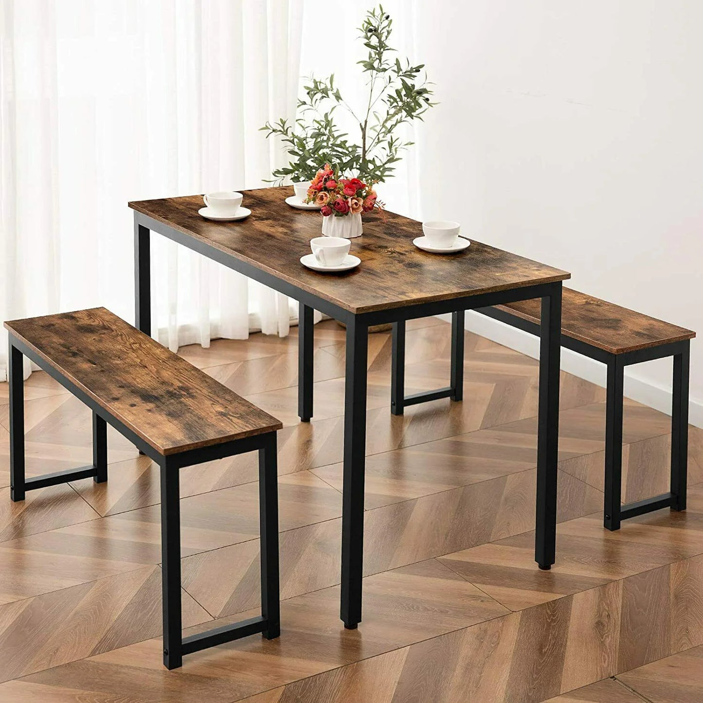 Dining Table Black & Brown 120X60/77 CM