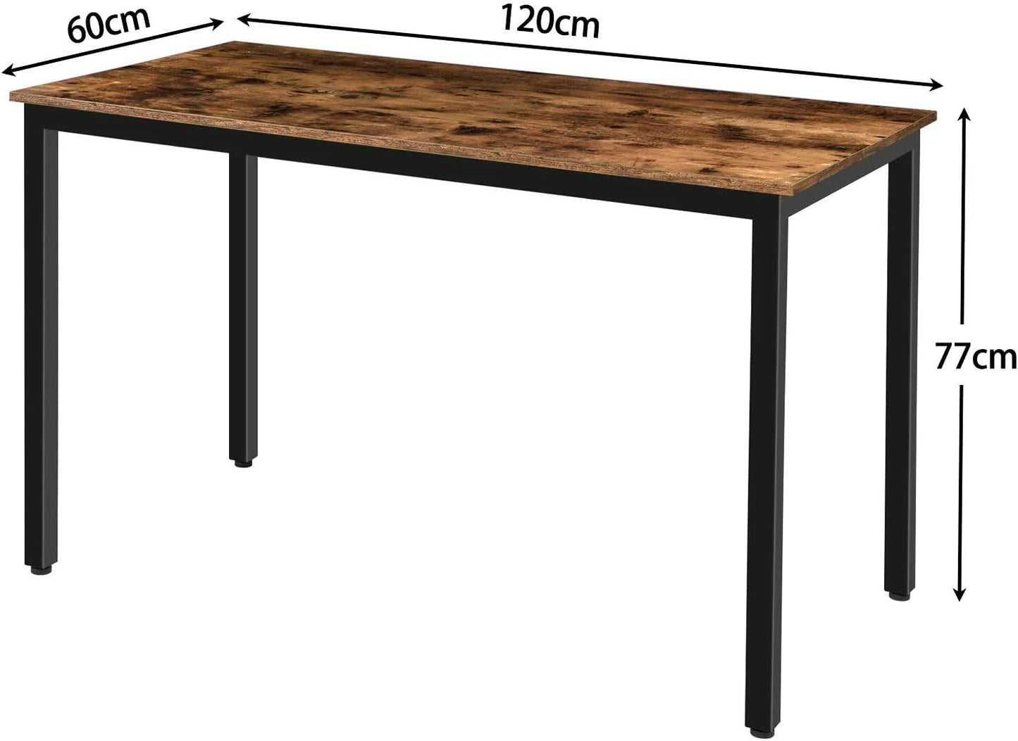 Dining Table Black & Brown 120X60/77 CM