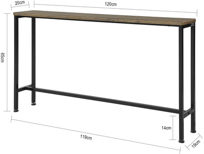 Console Table Black & Brown 120X20/65 Cm