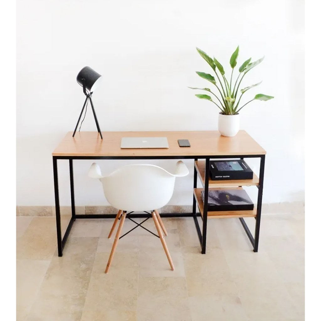 Desk Black & Brown 120X60/75Cm