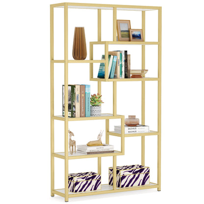 Stable Bookshelf, 8-Open Shelf Bookcase Storage Organizer