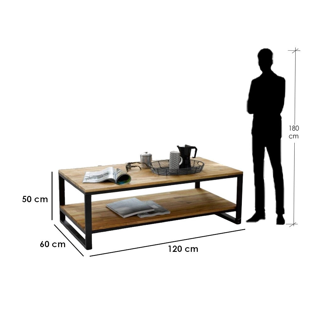 Center Table Black & beige 120X60/50 Cm