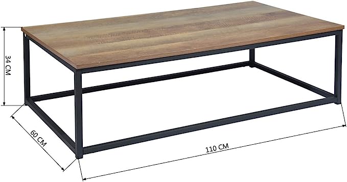 Coffee Table 4 legs Black & Brown