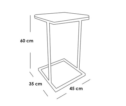 Side Table Gold 35X45/60 Cm