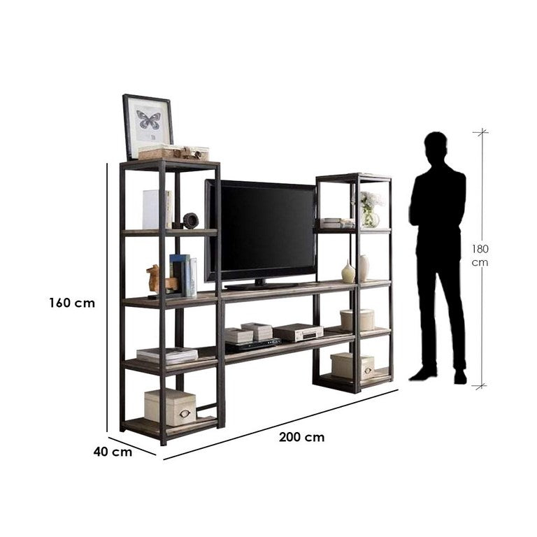 Display Unit Black & Brown 200X40/160 Cm