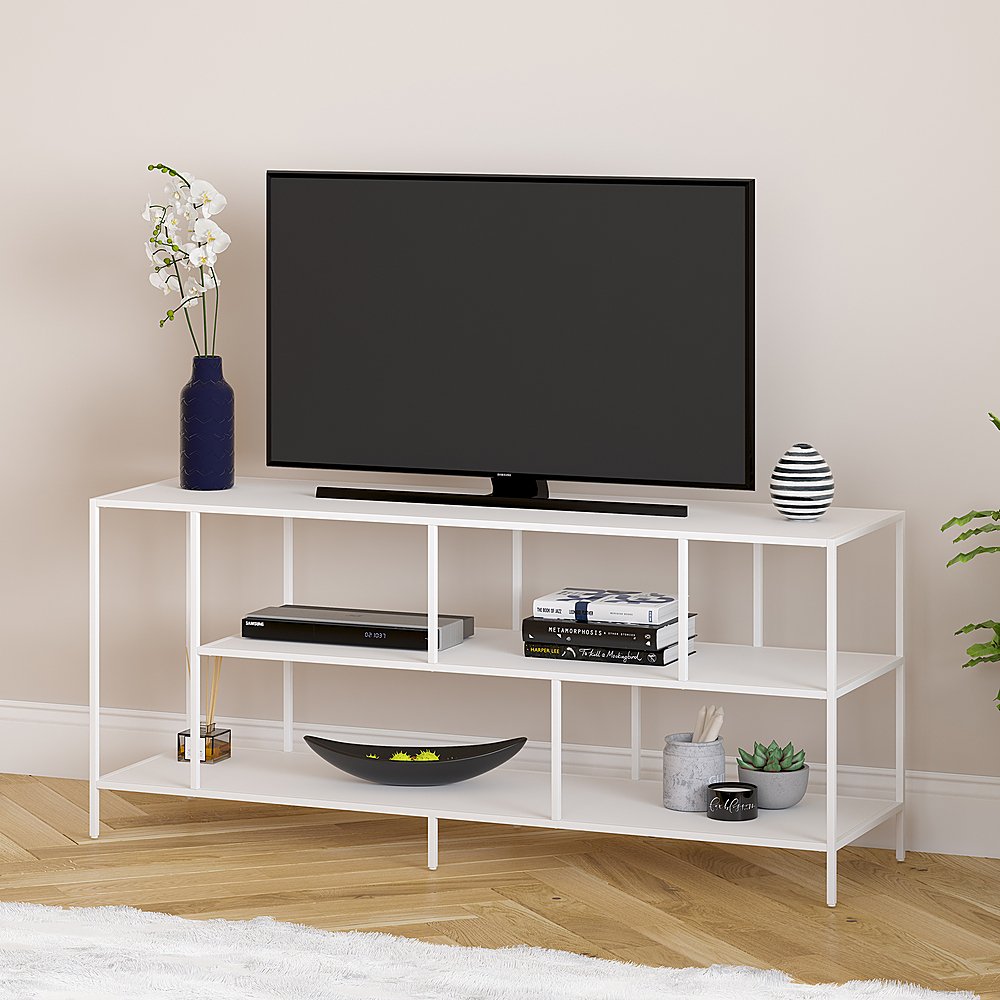 Tv Stand White 140X40/61 Cm