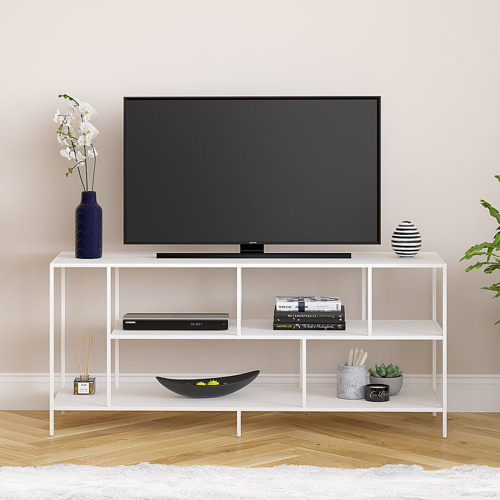 Tv Stand White 140X40/61 Cm