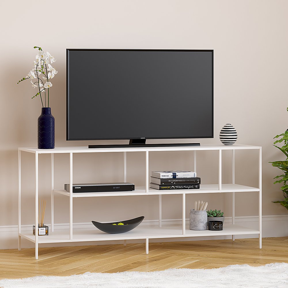 Tv Stand White 140X40/61 Cm