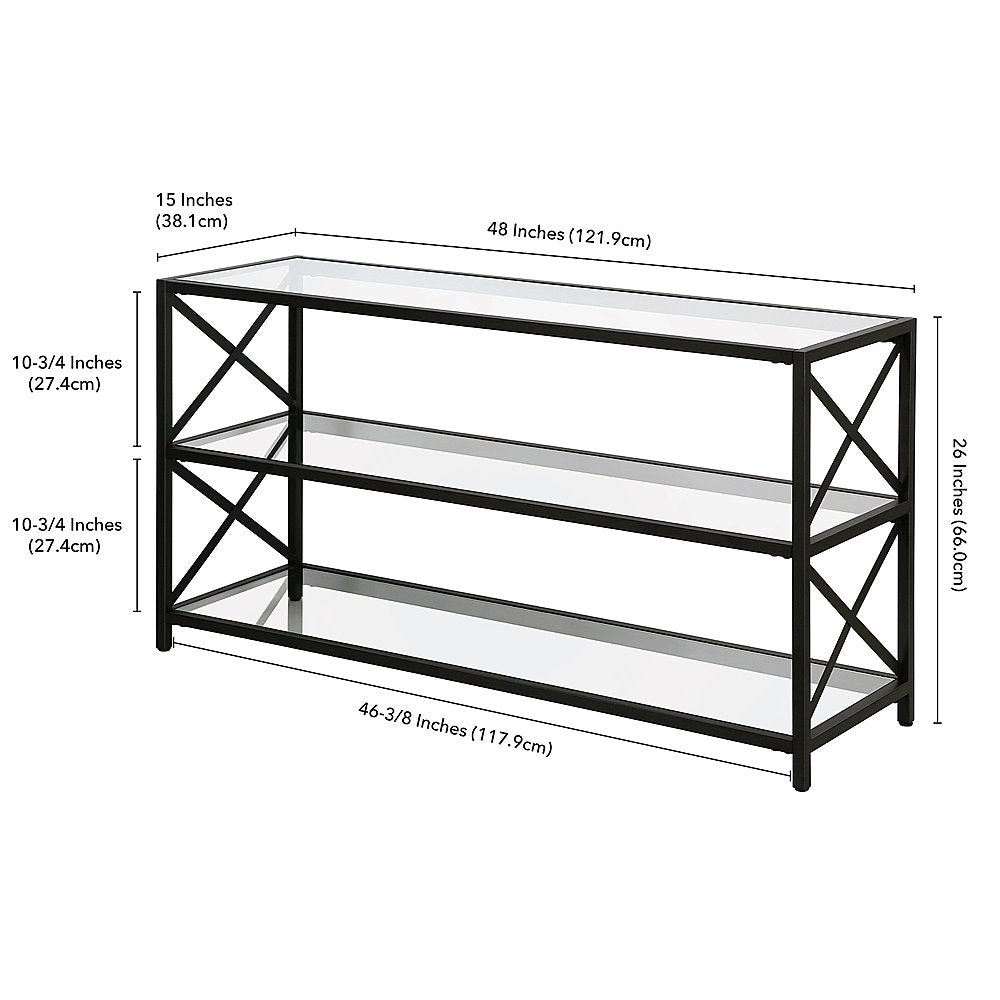 TV Stand Black 120X38/66 Cm