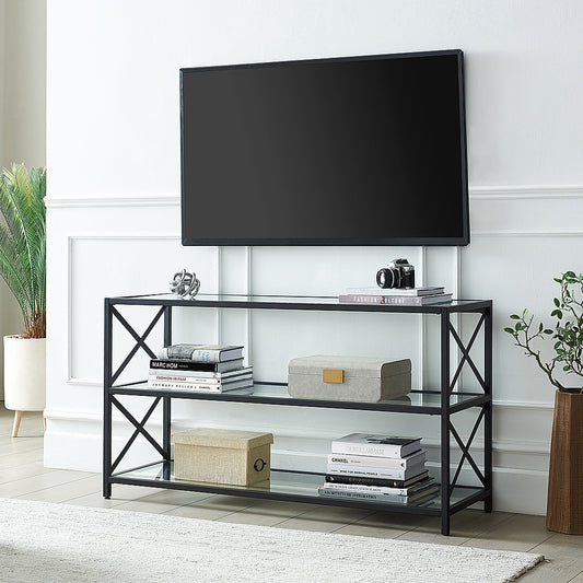 TV Stand Black 120X38/66 Cm