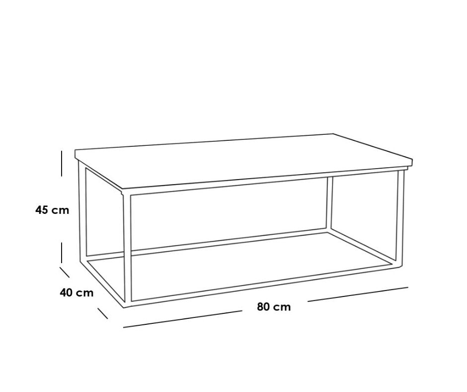 Center Table Black & Grey 80X40/45