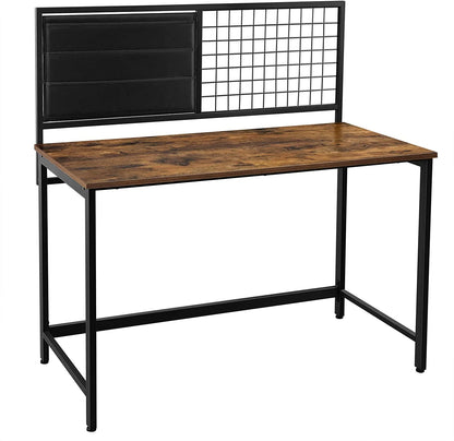 Study Desk Black & Brown 118X60/75/120 Cm