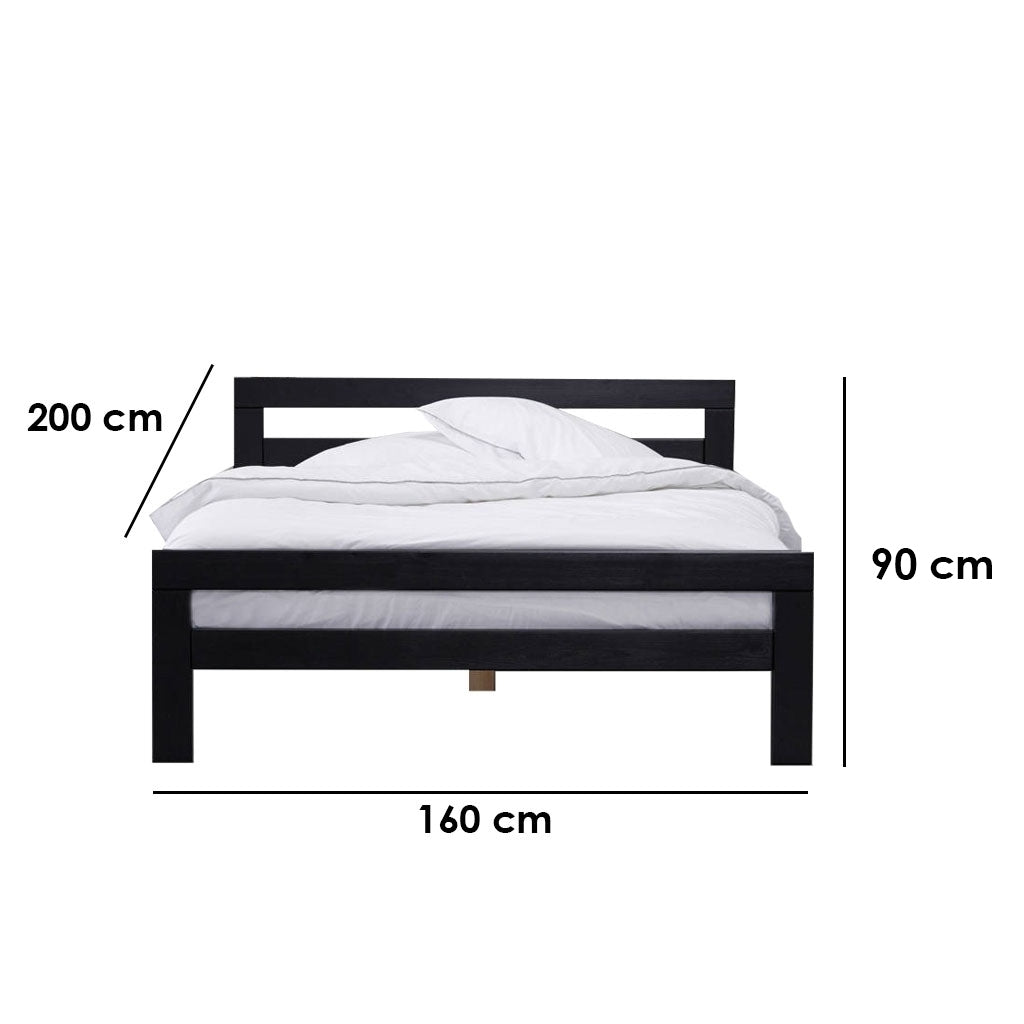 Bed 90×160×200×160 cm - Black -B-100