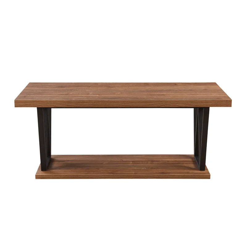 Coffee Table Black & Brown 111X55.5/45 Cm