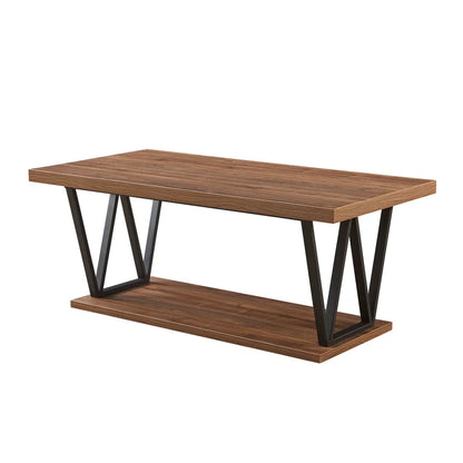 Coffee Table Black & Brown 111X55.5/45 Cm