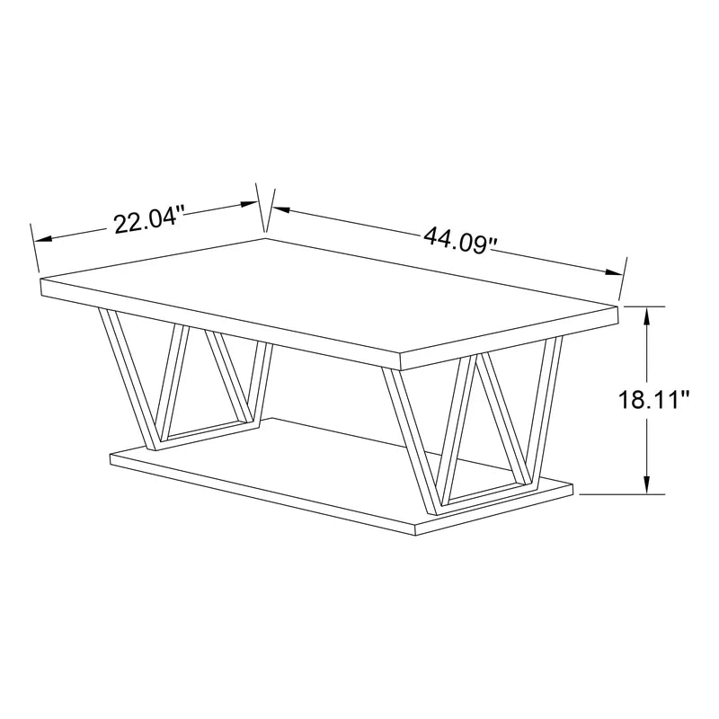 Coffee Table Black & Beige 111X55.5/45 Cm