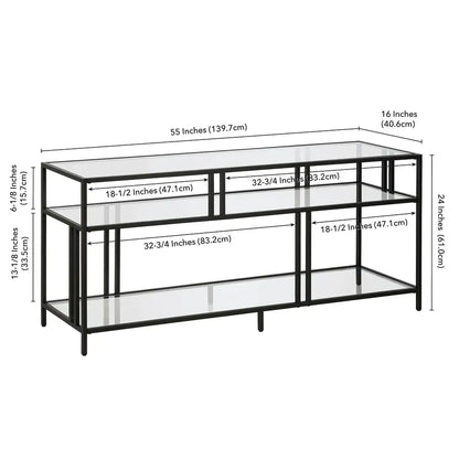 Tv Stand Black 140X40/61 Cm