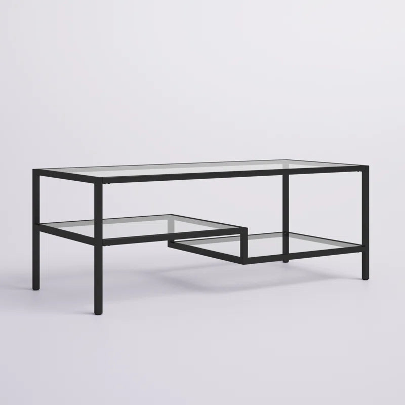 Coffee Table 4 Leg Black 114X51/43 Cm