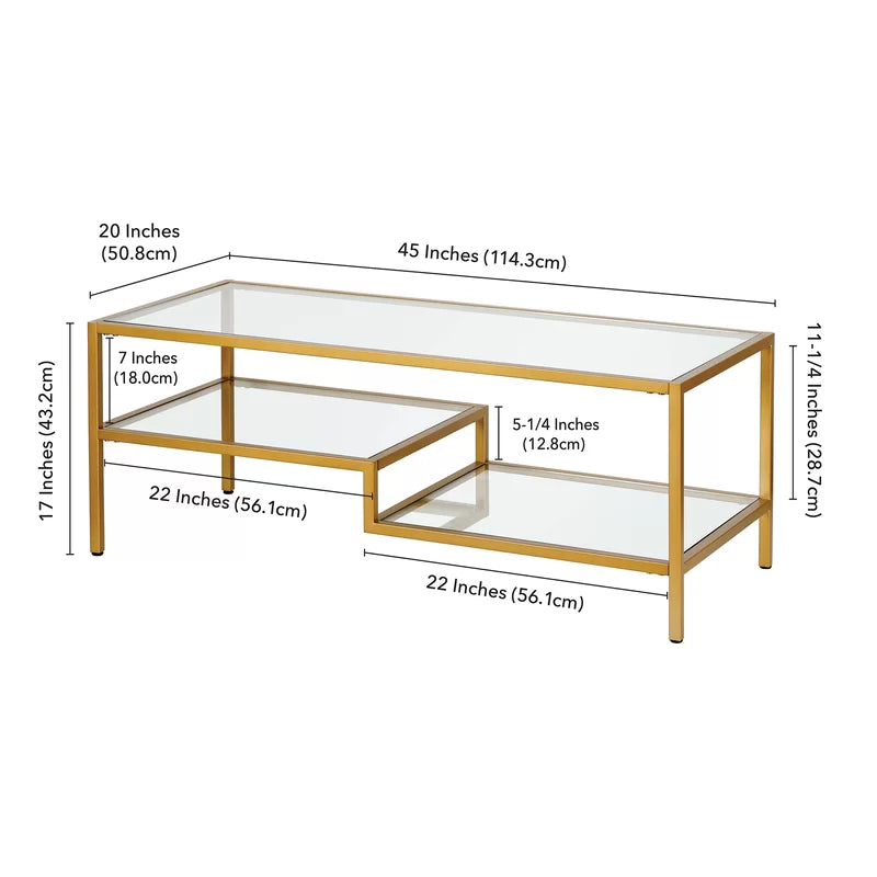 Coffee Table Gold 114X51/43 Cm