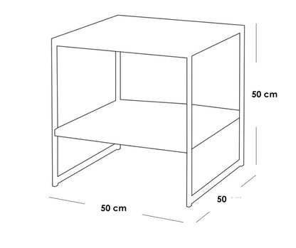 Side Table Gold 50 X 50 /50 Cm