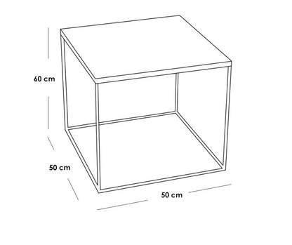 Side Table Black 50 X 50 /60 Cm