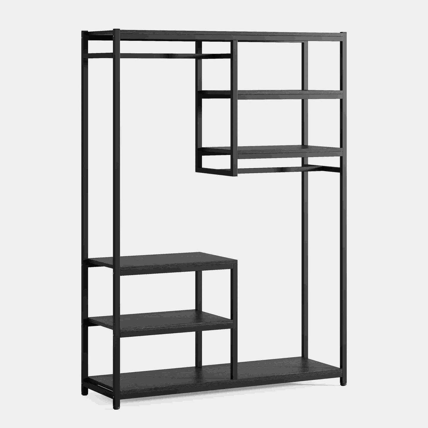 Stable  Black Freestanding Closet Organizer, 120 Cm Wide Garment Racks