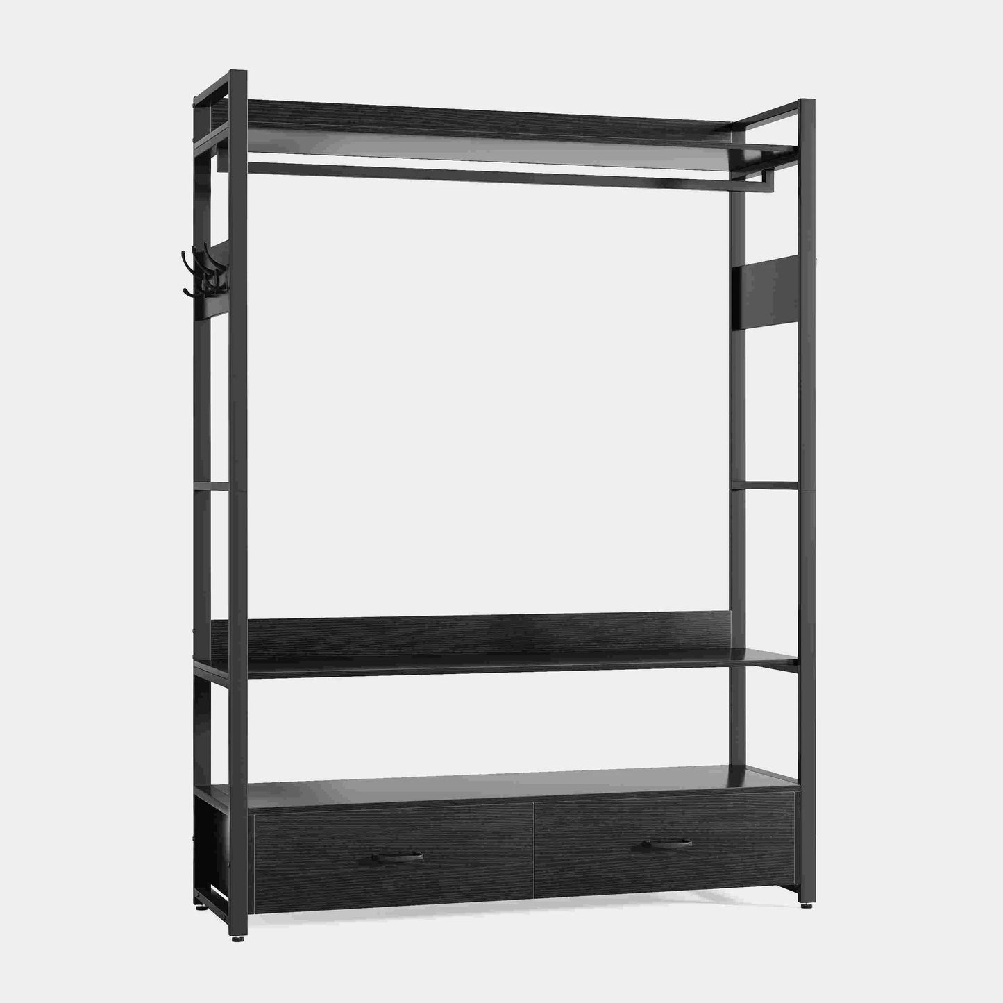 Stable Freestanding Closet Organizer, Garment Rack with Drawers & Storage Shelves