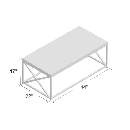 Coffee Table Gold & White 112X55.5/43 Cm