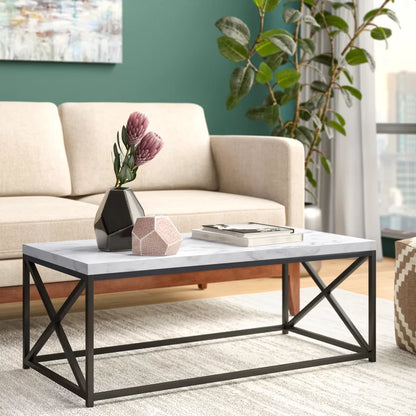 Coffee Table Black & White 112X55.5/43 Cm