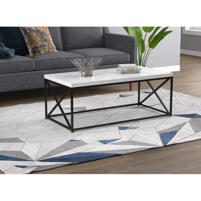 Coffee Table Black & White 112X55.5/43 Cm