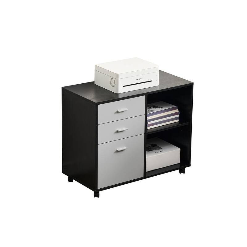 Multifunctional large-capacity mobile file cabinet and 3 drawers and 2 shelves