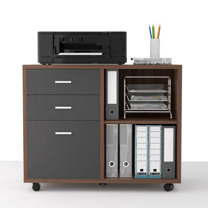 Multifunctional large-capacity mobile file cabinet and 3 drawers and 2 shelves