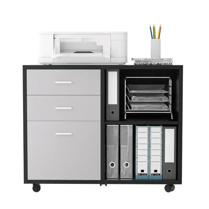 Multifunctional large-capacity mobile file cabinet and 3 drawers and 2 shelves