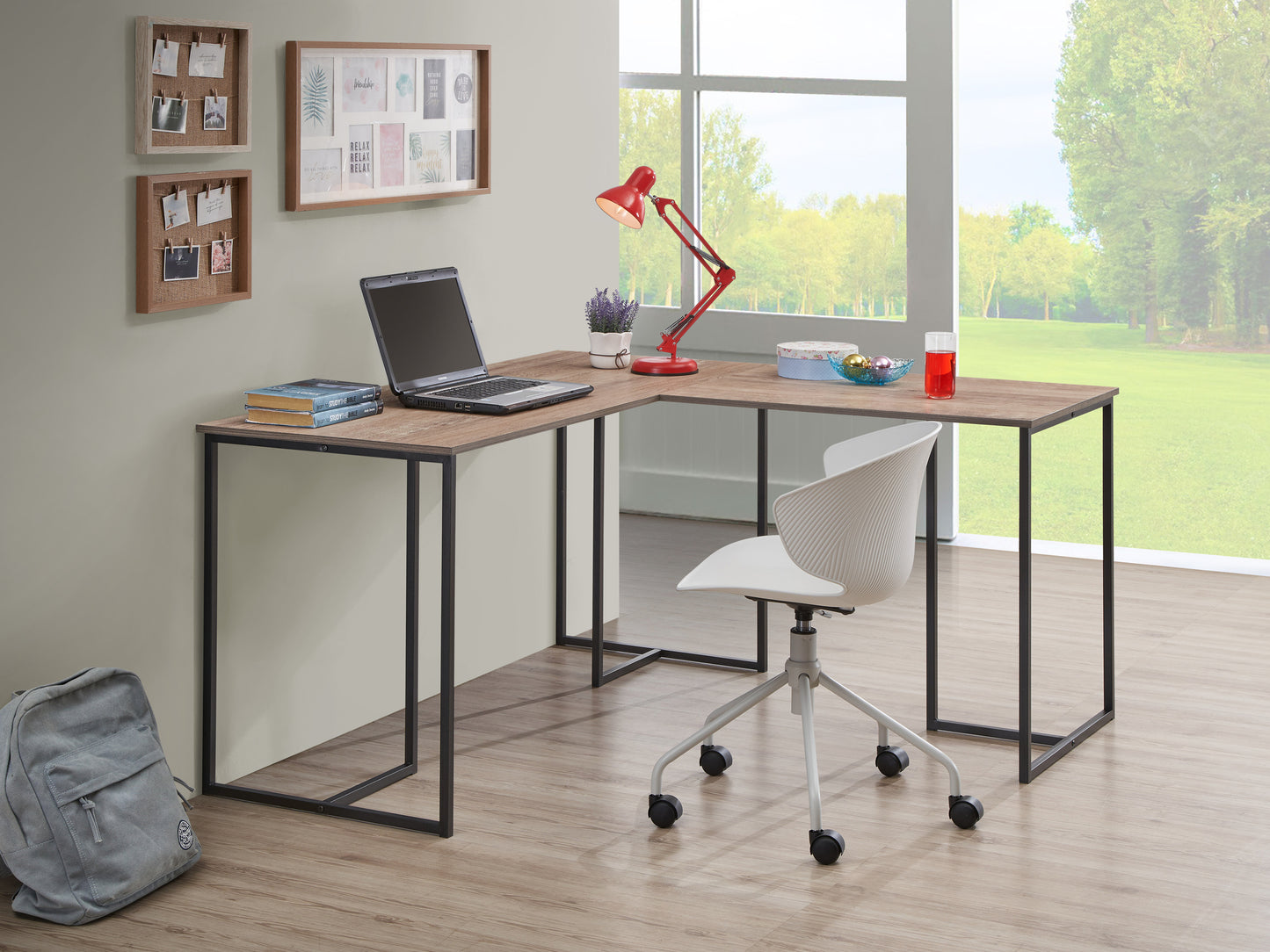 Natural Stable L-Shaped Office Desk