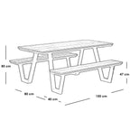 Havana Picnic Table - Heavy Steel & Pine Wood