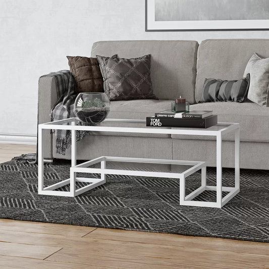 Coffee Table with Storage White 114X51/42 Cm