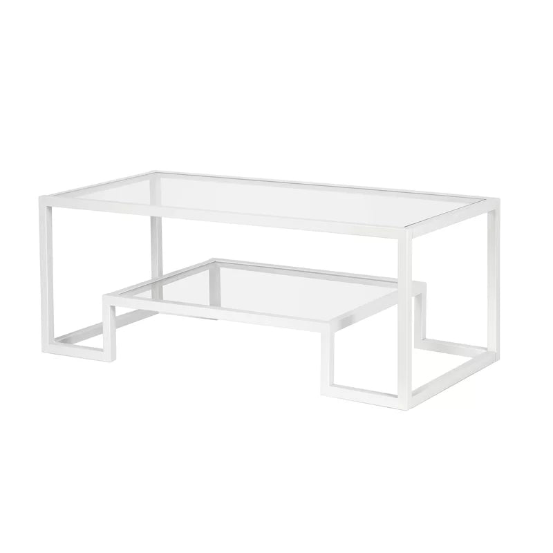Coffee Table with Storage White 114X51/42 Cm