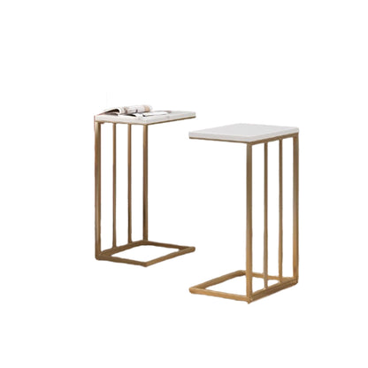 Side Table Gold & White 40X40/60 Cm - 2 pieces