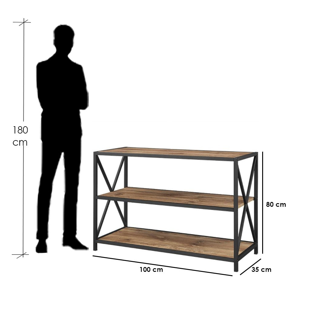 Console Black & Brown 100X35/80 Cm