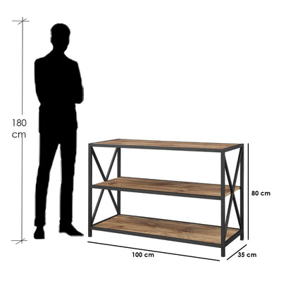 Console Black & Brown 100X35/80 Cm